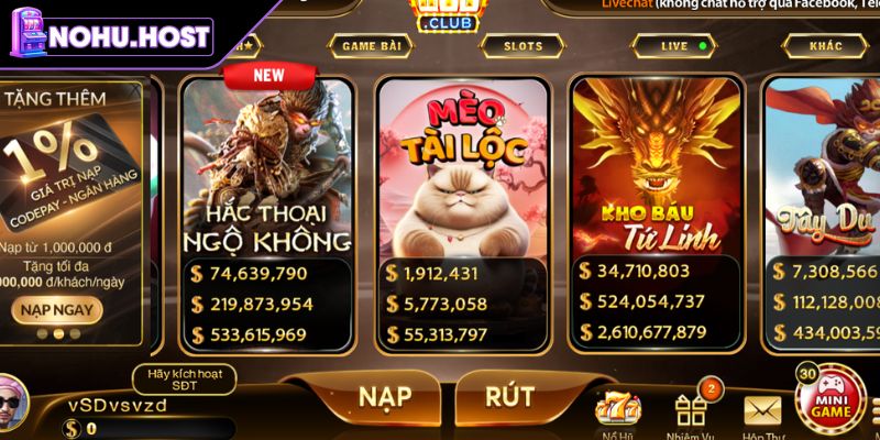 Tổng quan sảnh nổ hũ Hitclub
